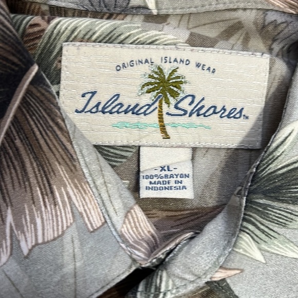 Mens Island Shores XL short sleeve button down chest pocket palms - Picture 3 of 12